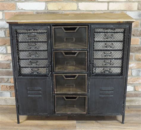 industrial metal cabinet with drawers